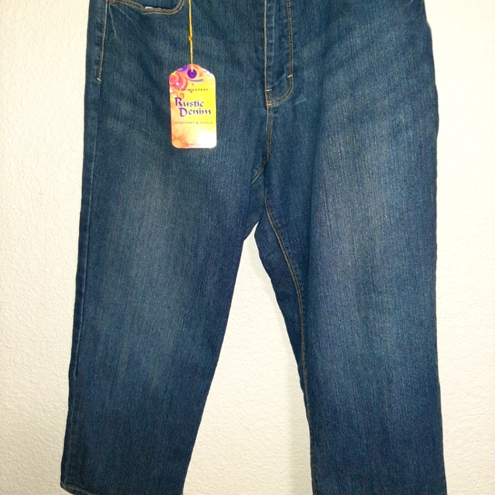 Dark wash denim Capri's